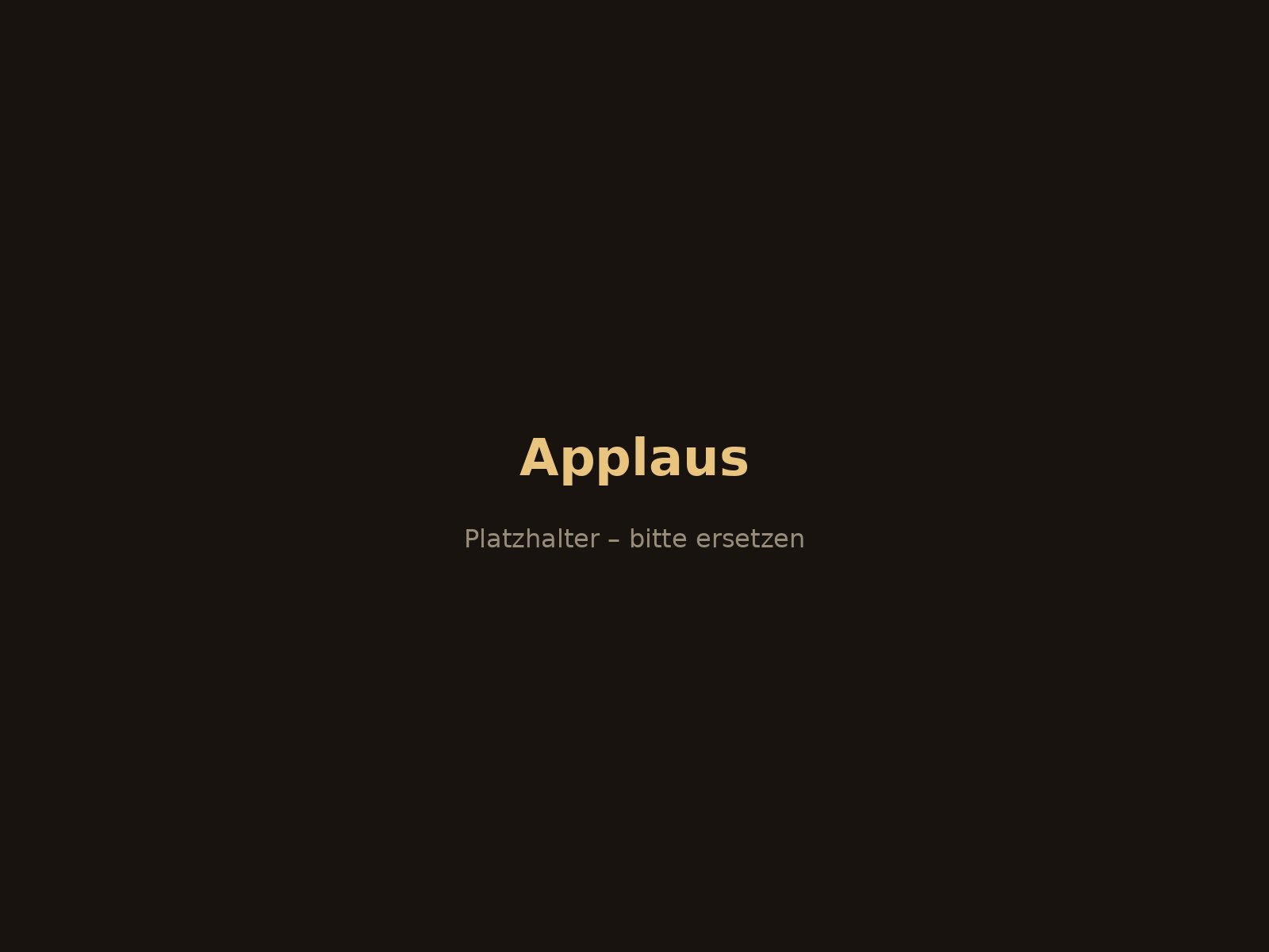 Applaus im vollen Haus